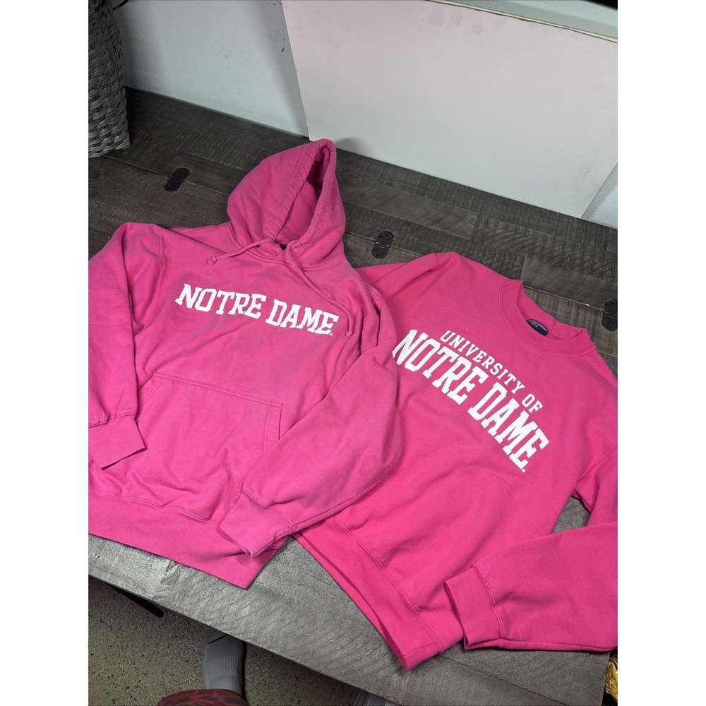 Lot Of 2 Mv Sport Notre Dame College Hoodie Sports Sweatshirt College University